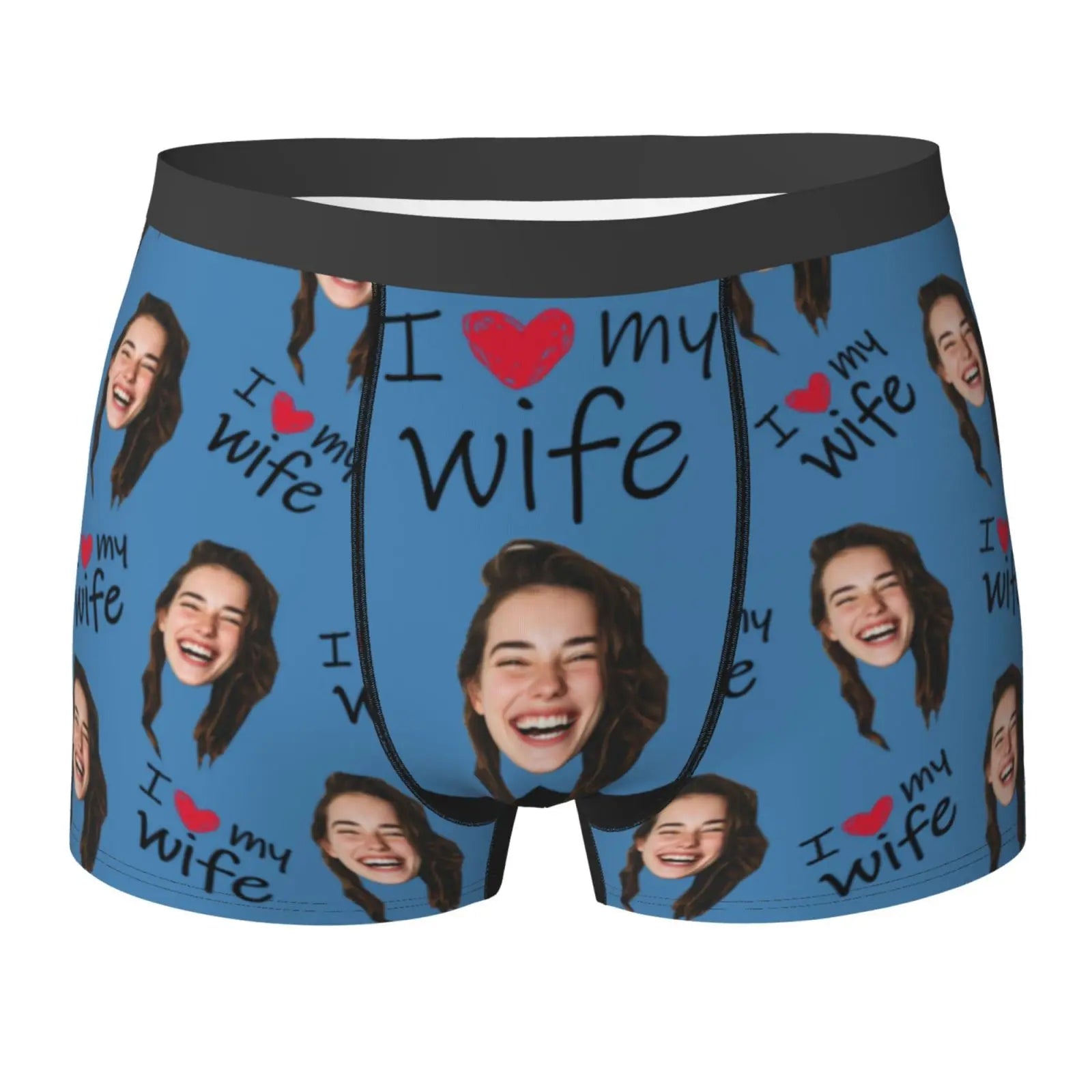Boxer Homme Personnalisé Photo Visage - Sous-Vêtement Humoristique | Cadeau Saint-Valentin