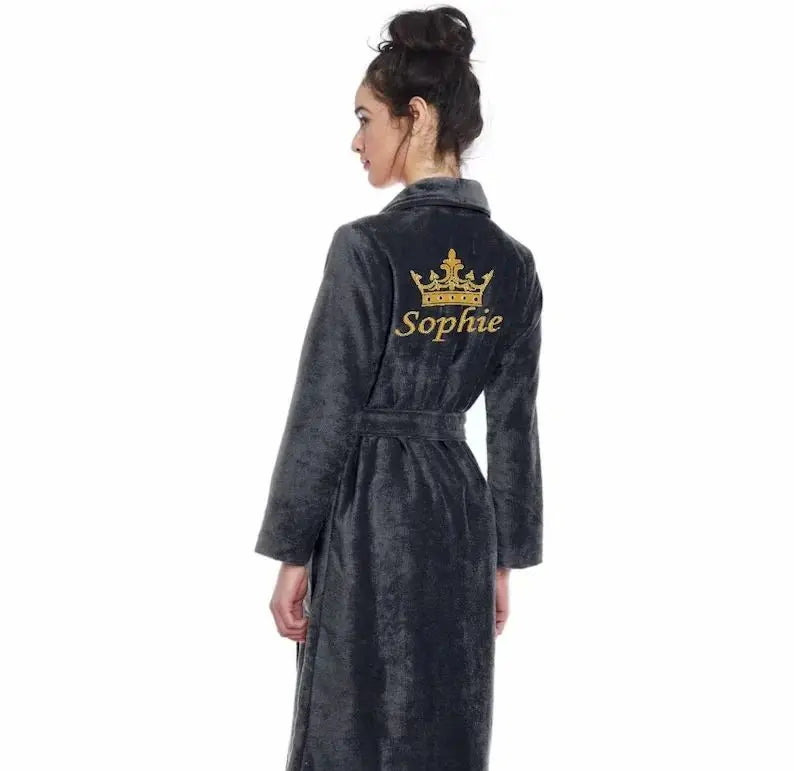 Peignoir Personnalisé Couple - Broderie Prénom sur Éponge Premium