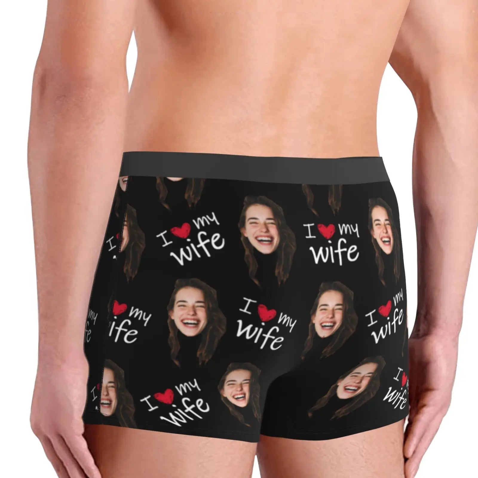 Boxer Homme Personnalisé Photo Visage - Sous-Vêtement Humoristique | Cadeau Saint-Valentin