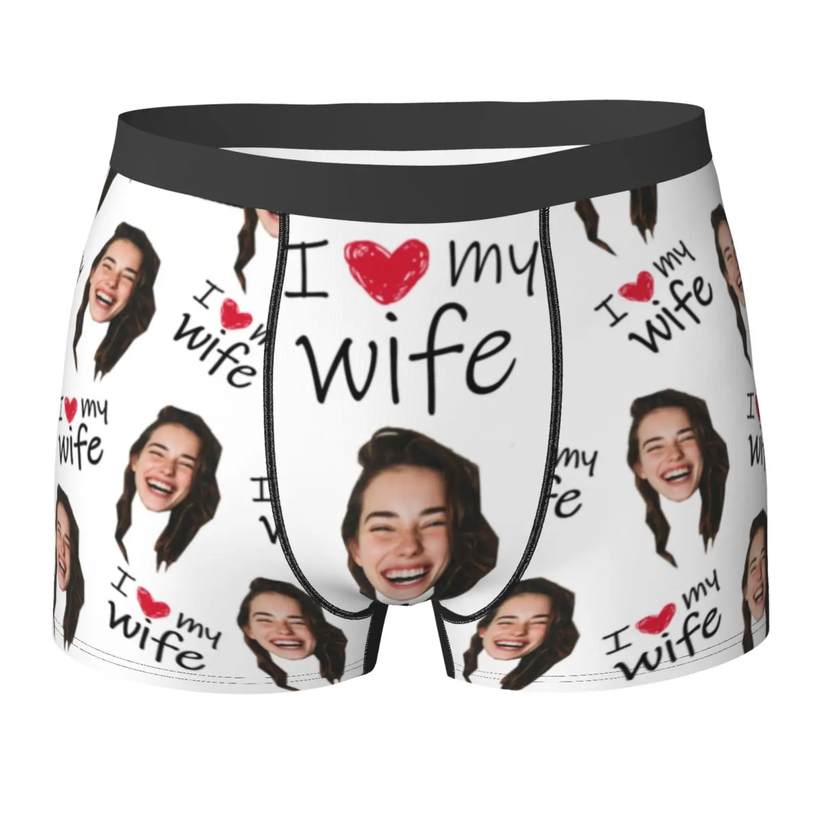 Boxer Homme Personnalisé Photo Visage - Sous-Vêtement Humoristique | Cadeau Saint-Valentin