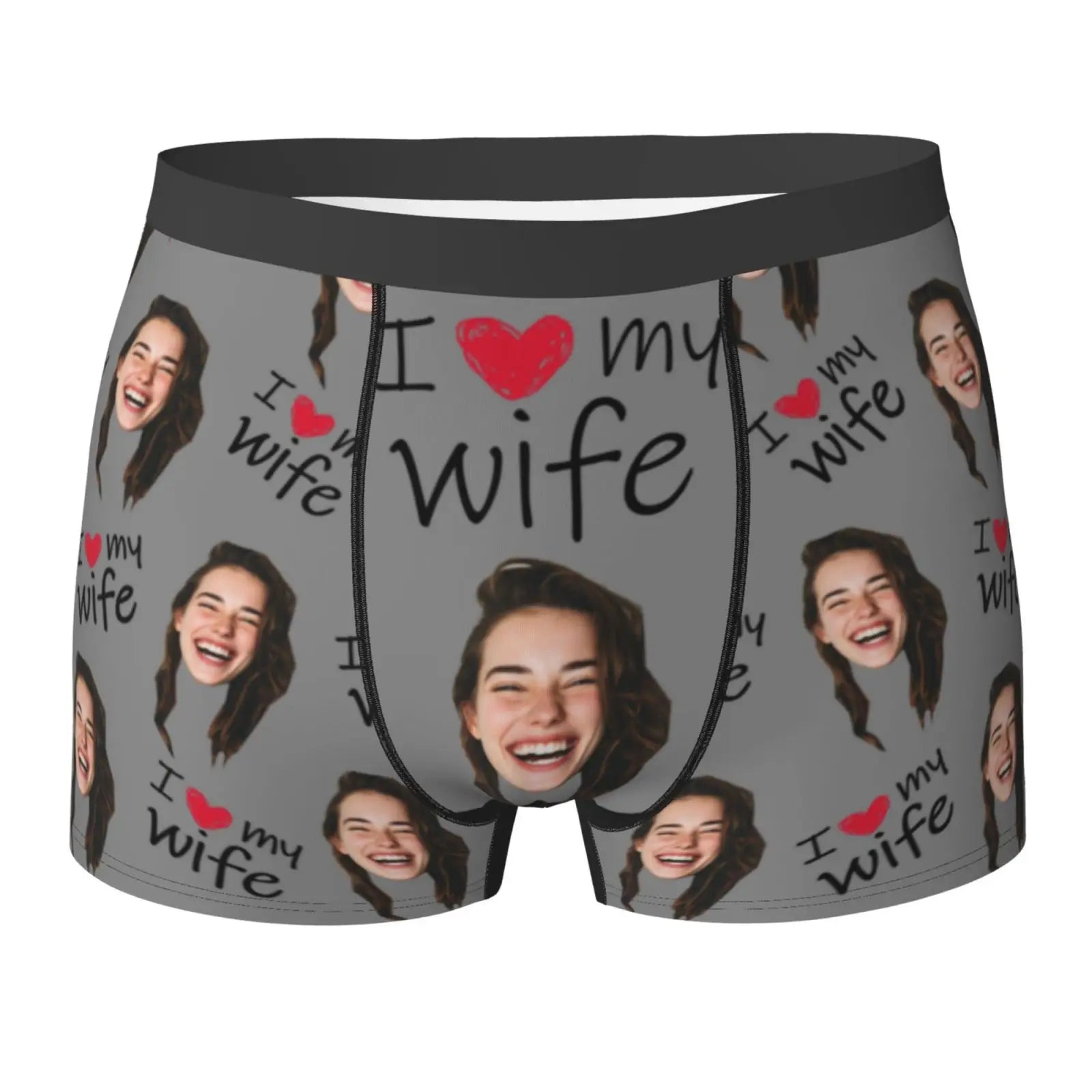 Boxer Homme Personnalisé Photo Visage - Sous-Vêtement Humoristique | Cadeau Saint-Valentin