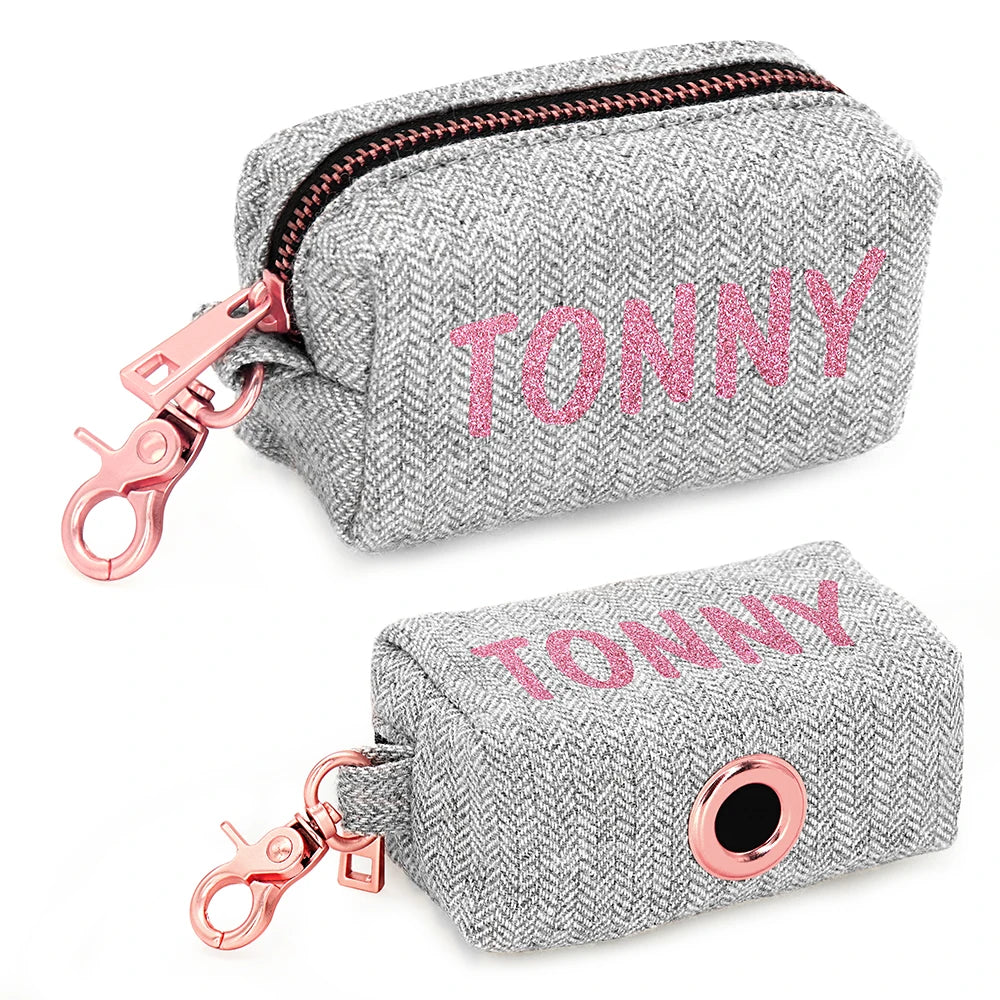 Distributeur de Sacs à Déjections Personnalisé pour Chien - Porte-Sacs Portable Gravé