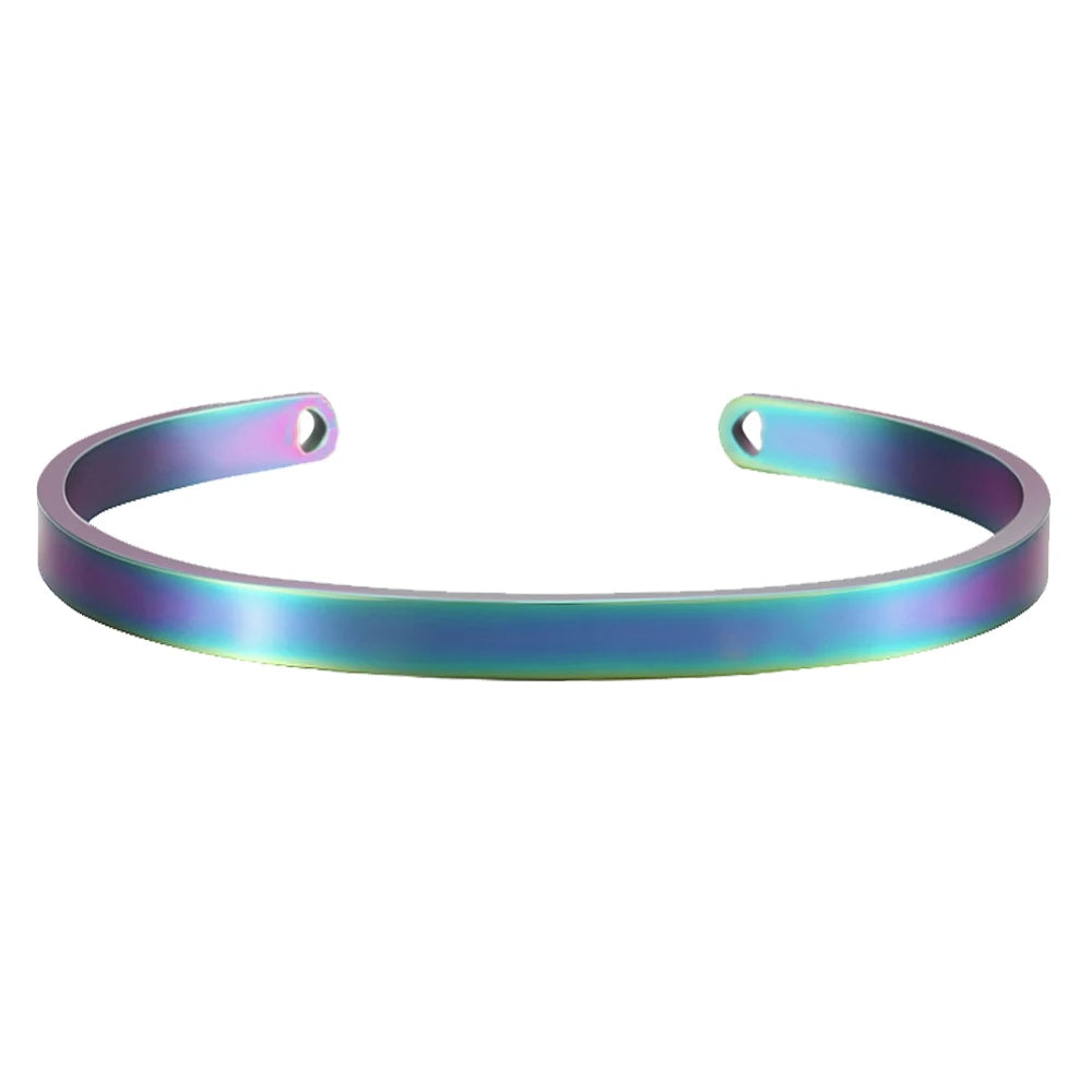 Bracelet Femme Personnalisé Gravé Prénom Acier Inoxydable - Jonc Cadeau