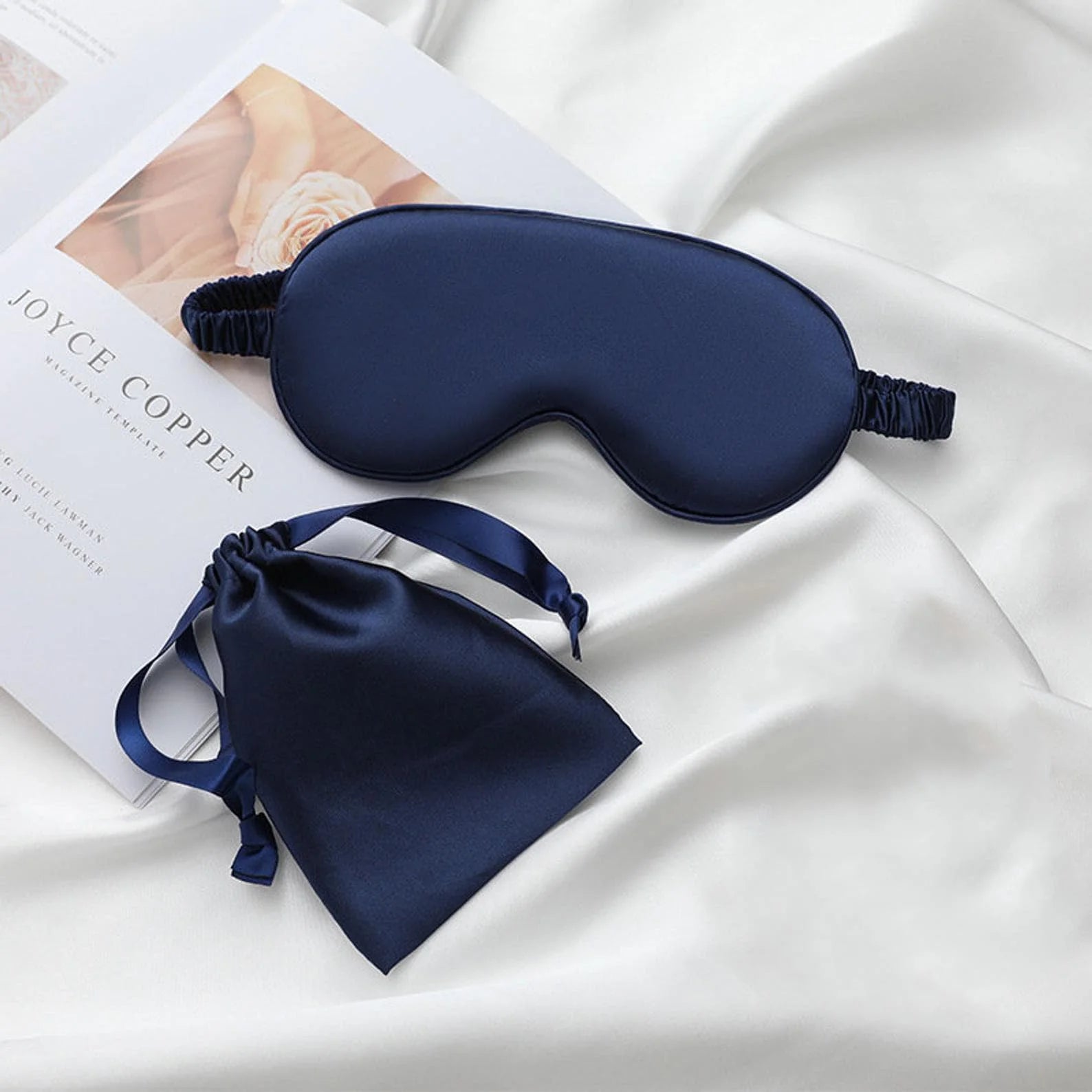 Masque Sommeil Soie Personnalisé Monogramme - Cadeau Demoiselle d'Honneur avec Sac