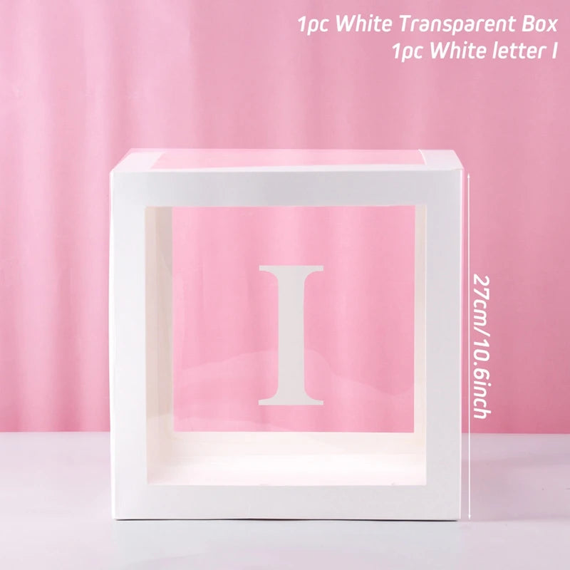 Boîte Ballons Lettres Transparente - Décoration Anniversaire Baby Shower