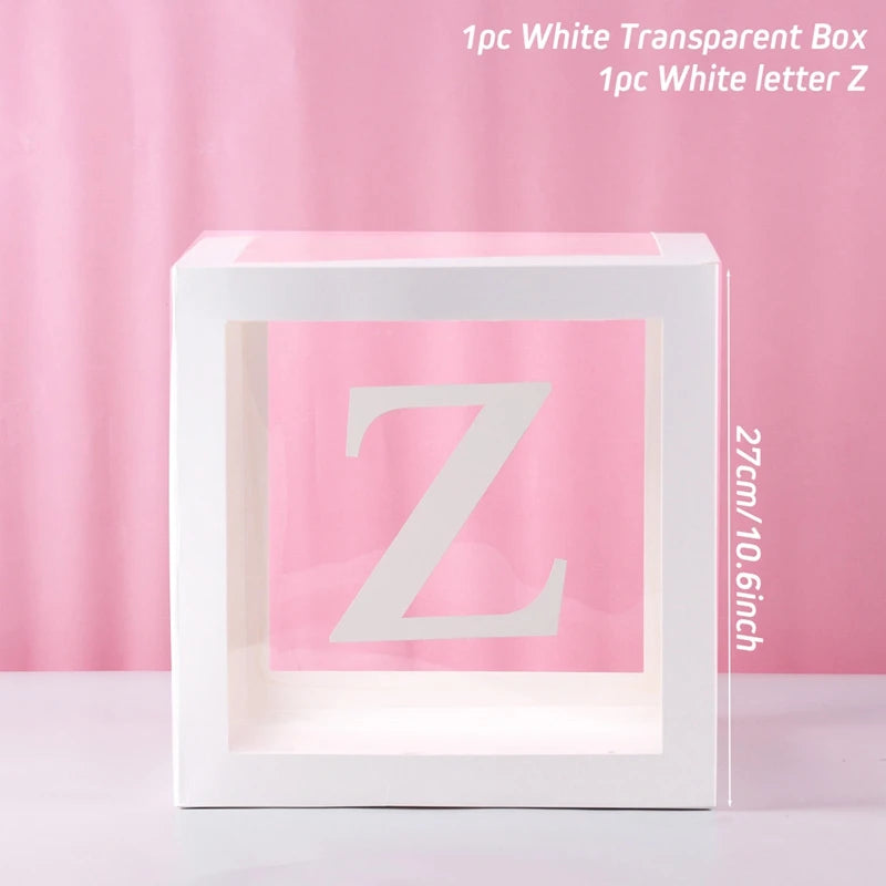 Boîte Ballons Lettres Transparente - Décoration Anniversaire Baby Shower