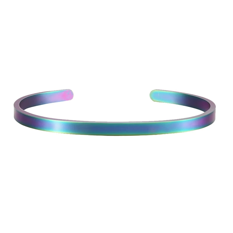 Bracelet Femme Personnalisé Gravé Prénom Acier Inoxydable - Jonc Cadeau