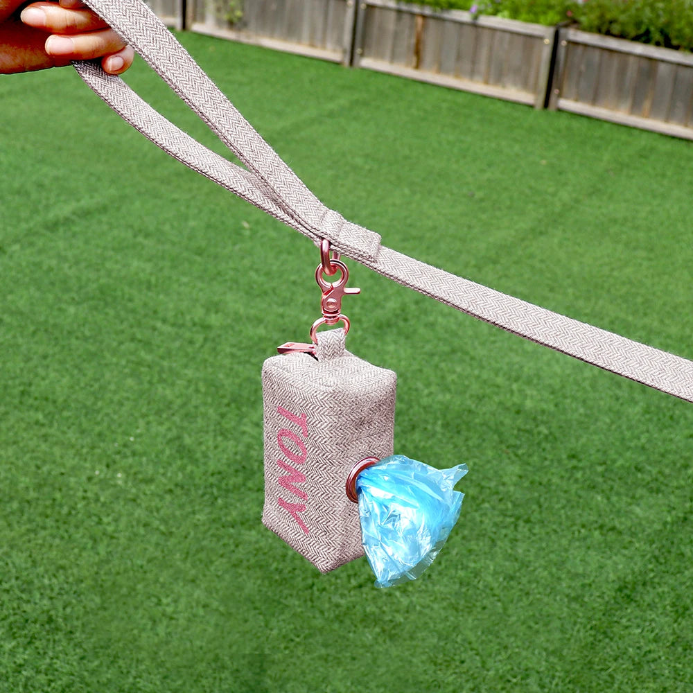 Distributeur de Sacs à Déjections Personnalisé pour Chien - Porte-Sacs Portable Gravé