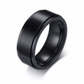 Bague Spinner Homme Acier Inoxydable Noir et Blanc - Gravure Personnalisée