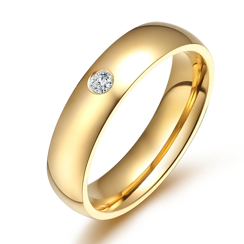 Alliances Mariage Personnalisées Gravure Prénom Or - Bagues Couple Acier Inoxydable Anniversaire