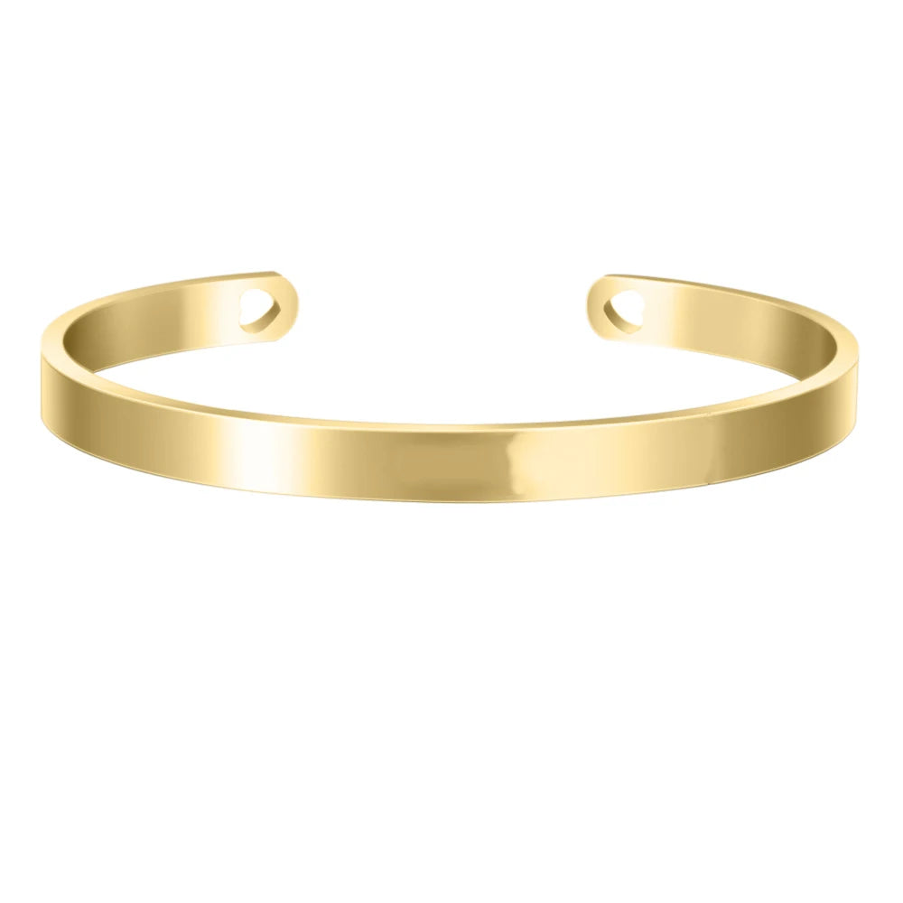 Bracelet Femme Personnalisé Gravé Prénom Acier Inoxydable - Jonc Cadeau