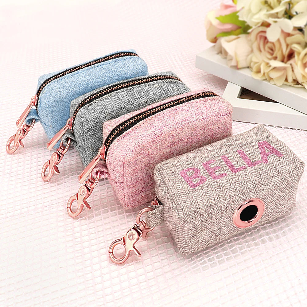 Distributeur de Sacs à Déjections Personnalisé pour Chien - Porte-Sacs Portable Gravé