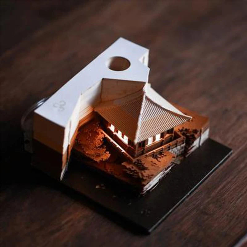 Bloc-Notes 3D Omoshiroi 160 Feuilles Sculpture Papier LED - Cadeau Original