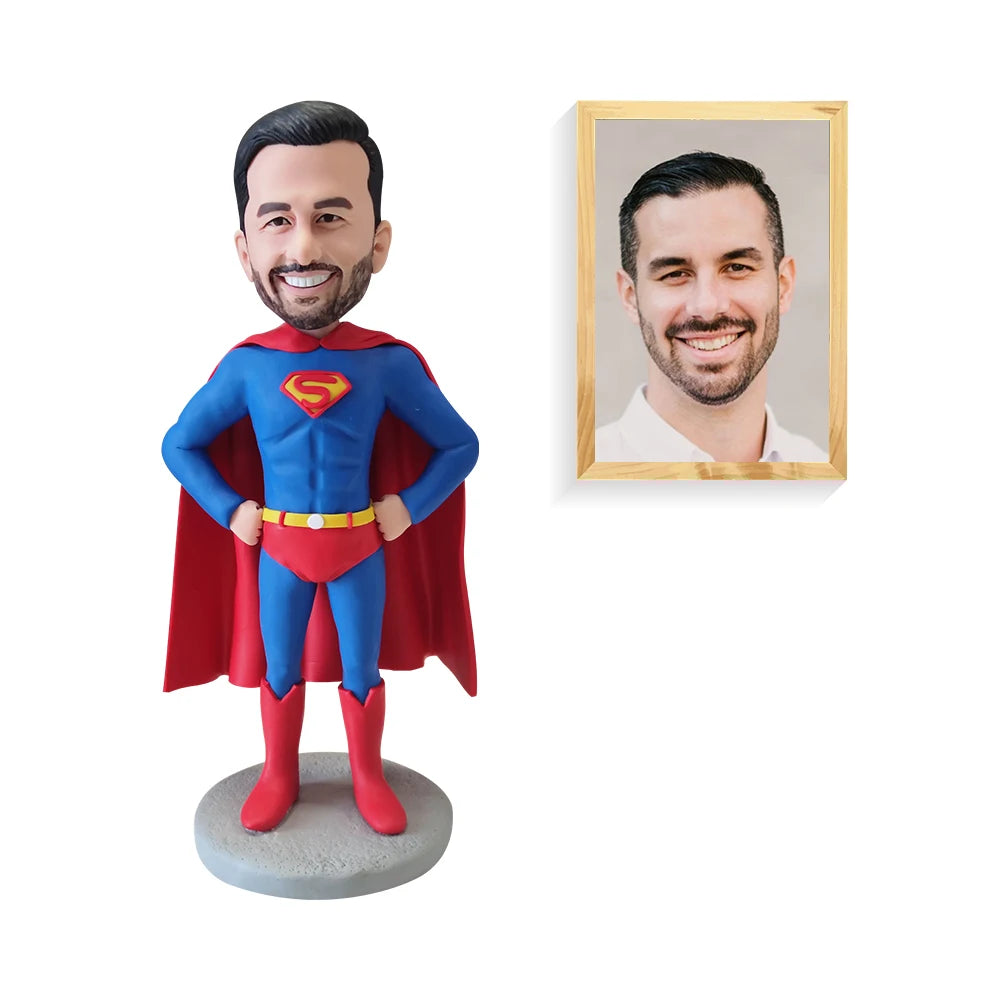 Figurine Bobblehead Personnalisée Garçon Pâte Polymère 23cm - Cadeau Bureau