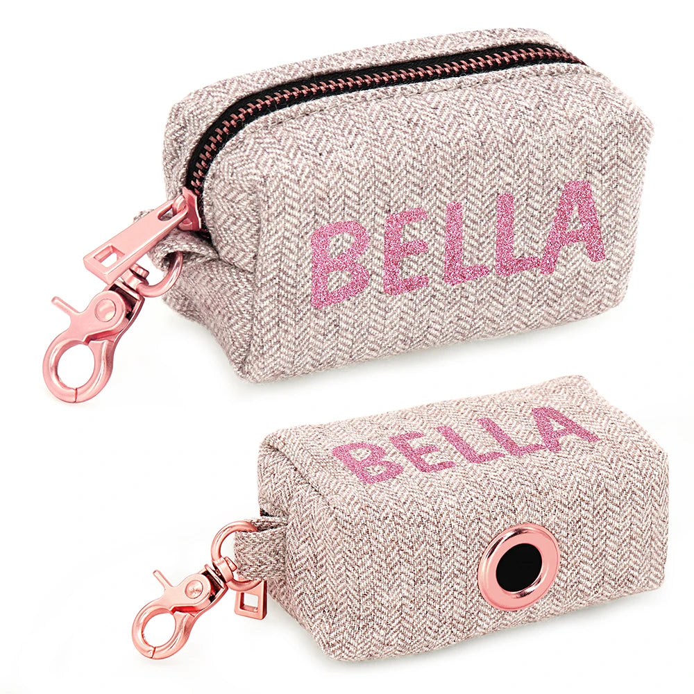 Distributeur de Sacs à Déjections Personnalisé pour Chien - Porte-Sacs Portable Gravé