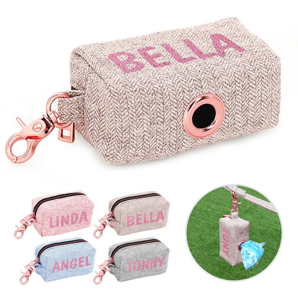 Distributeur de Sacs à Déjections Personnalisé pour Chien - Porte-Sacs Portable Gravé