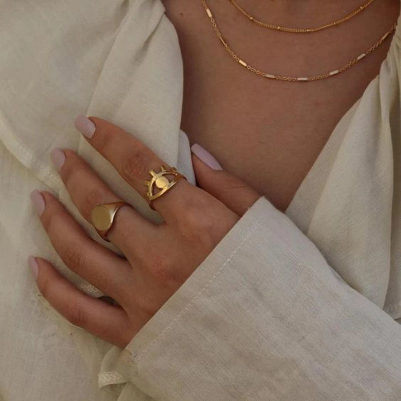 Bague Chevalière Personnalisée Initiale A-Z Acier Inoxydable - Gravure Lettre Alphabet Femme