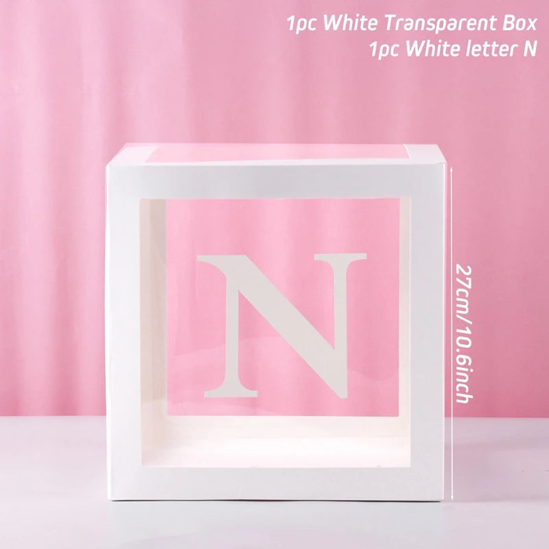 Boîte Ballons Lettres Transparente - Décoration Anniversaire Baby Shower