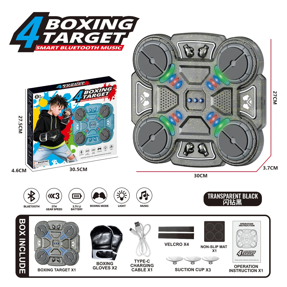 Machine de Boxe Musicale Bluetooth avec Score - Jeu Interactif Anti-Stress pour Enfants et Adultes