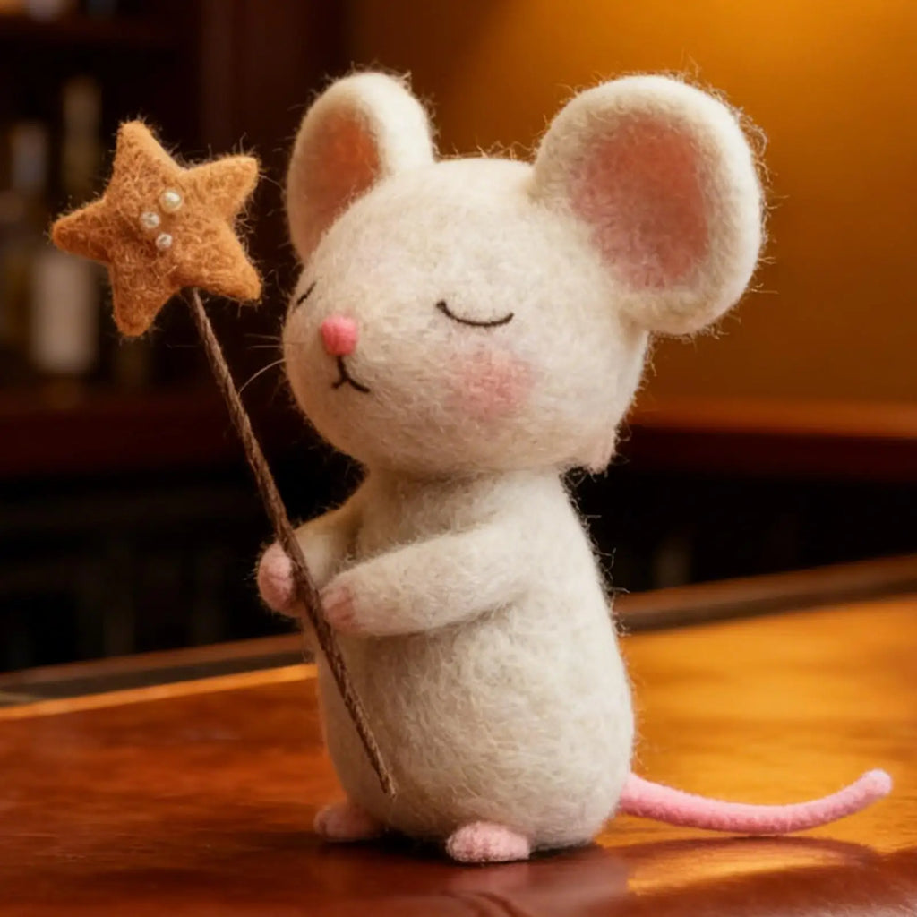 Souris Décorative en Feutre - Décoration de Noël Mignonne pour Table et Étagère