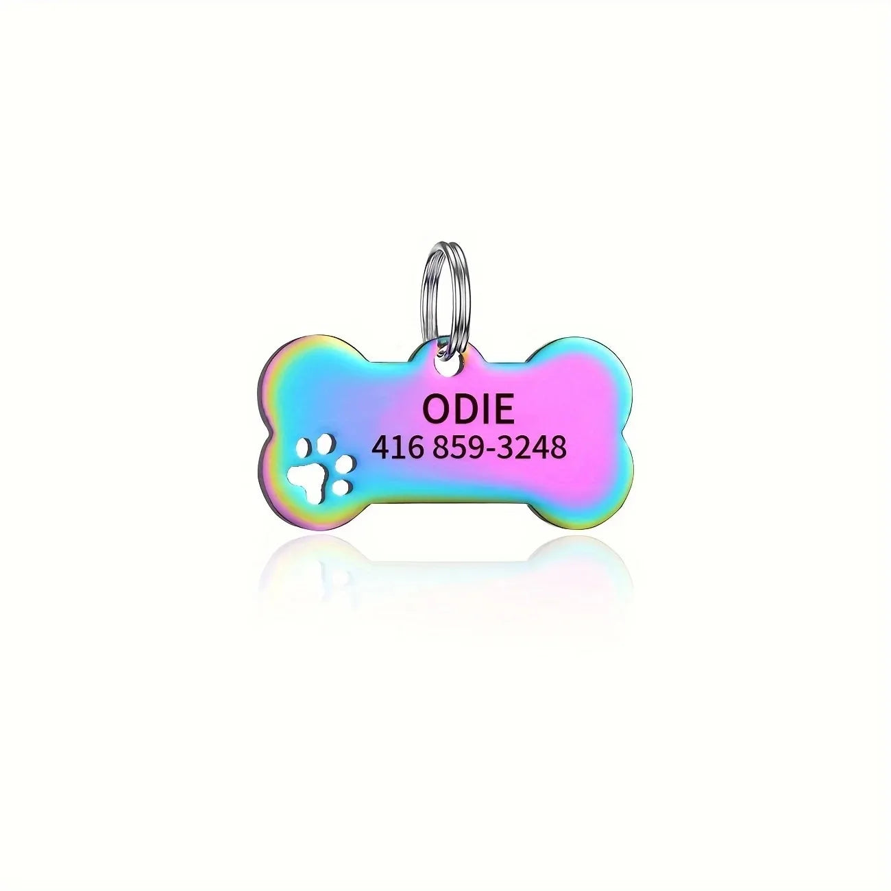 Médaille Personnalisée Gravée Os pour Chien Chat - Nom & Téléphone - Pendentif Identification Premium