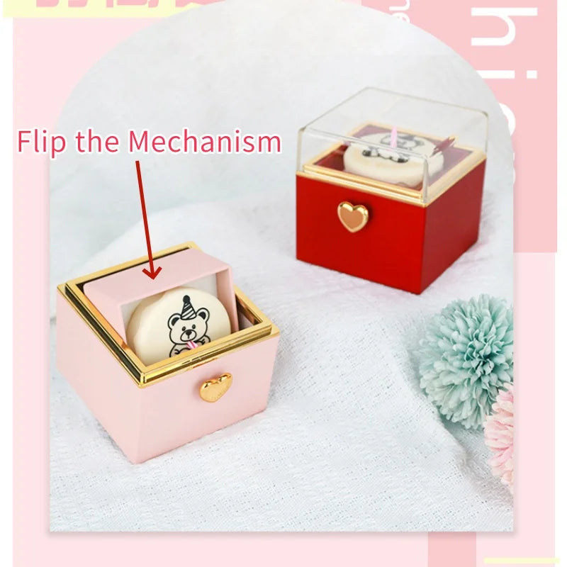 Boîte à Bijoux Surprise Rotative Ourson Magique - Cadeau Saint-Valentin Premium