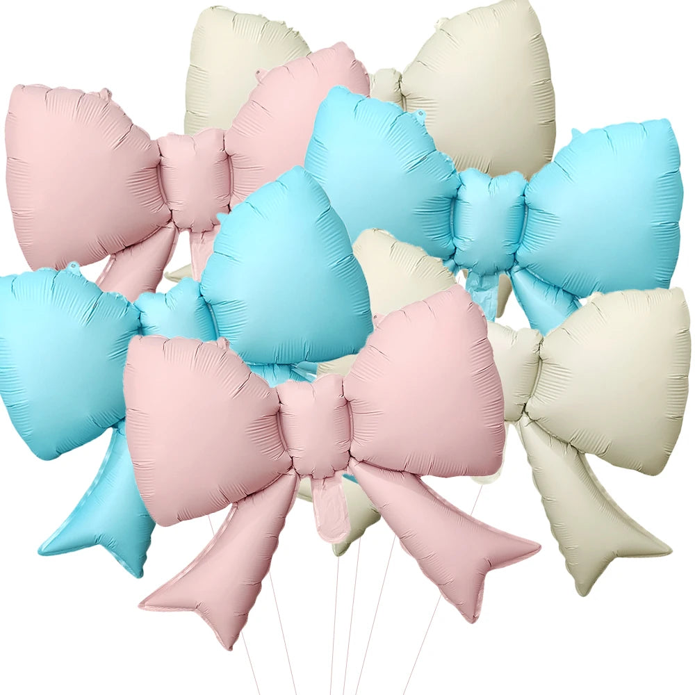Ballons Nœud Papillon Roses 6 Pièces - Décoration Baby Shower Fille Mariage