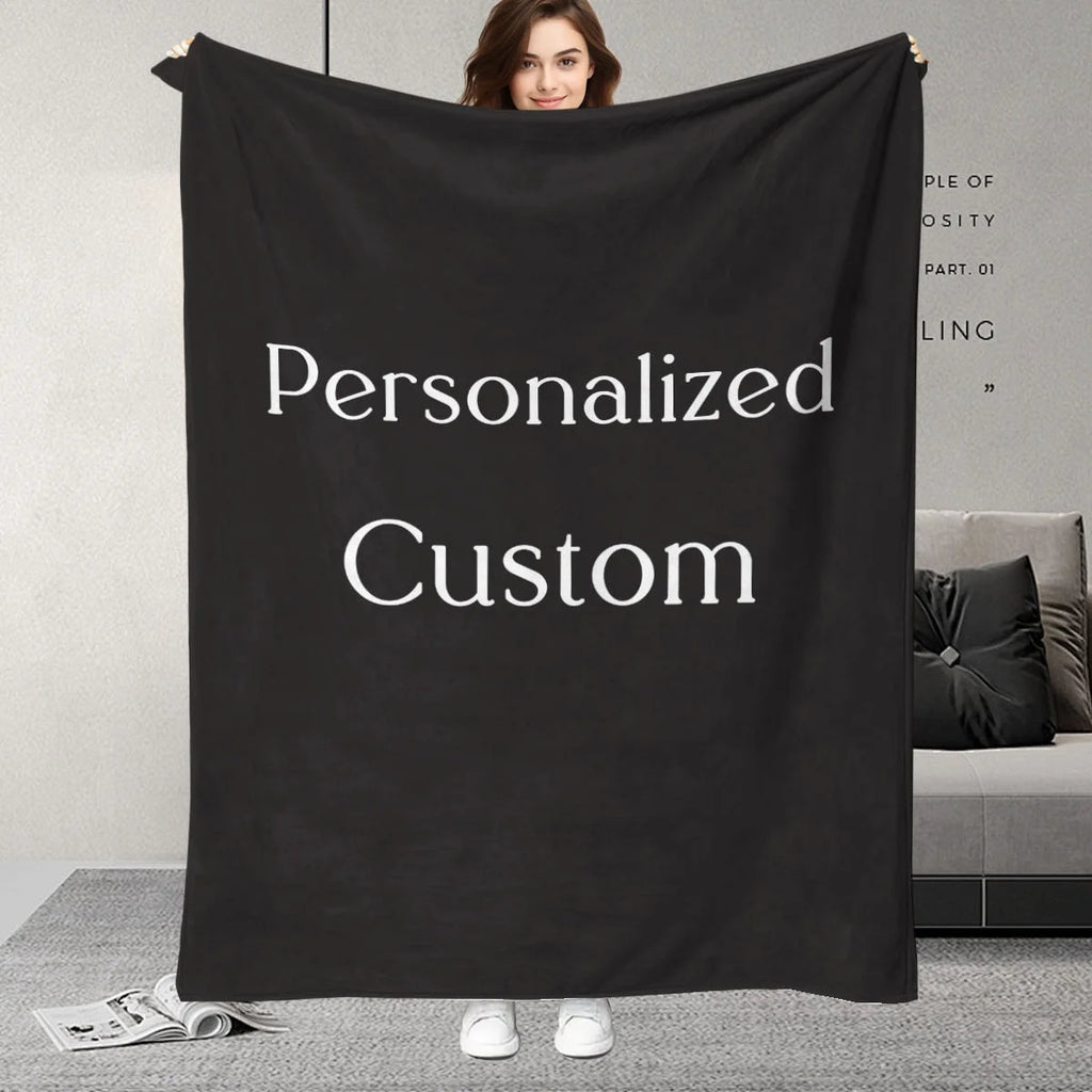 Couverture Polaire Personnalisée Photo - Plaid Doux Cadeau Famille