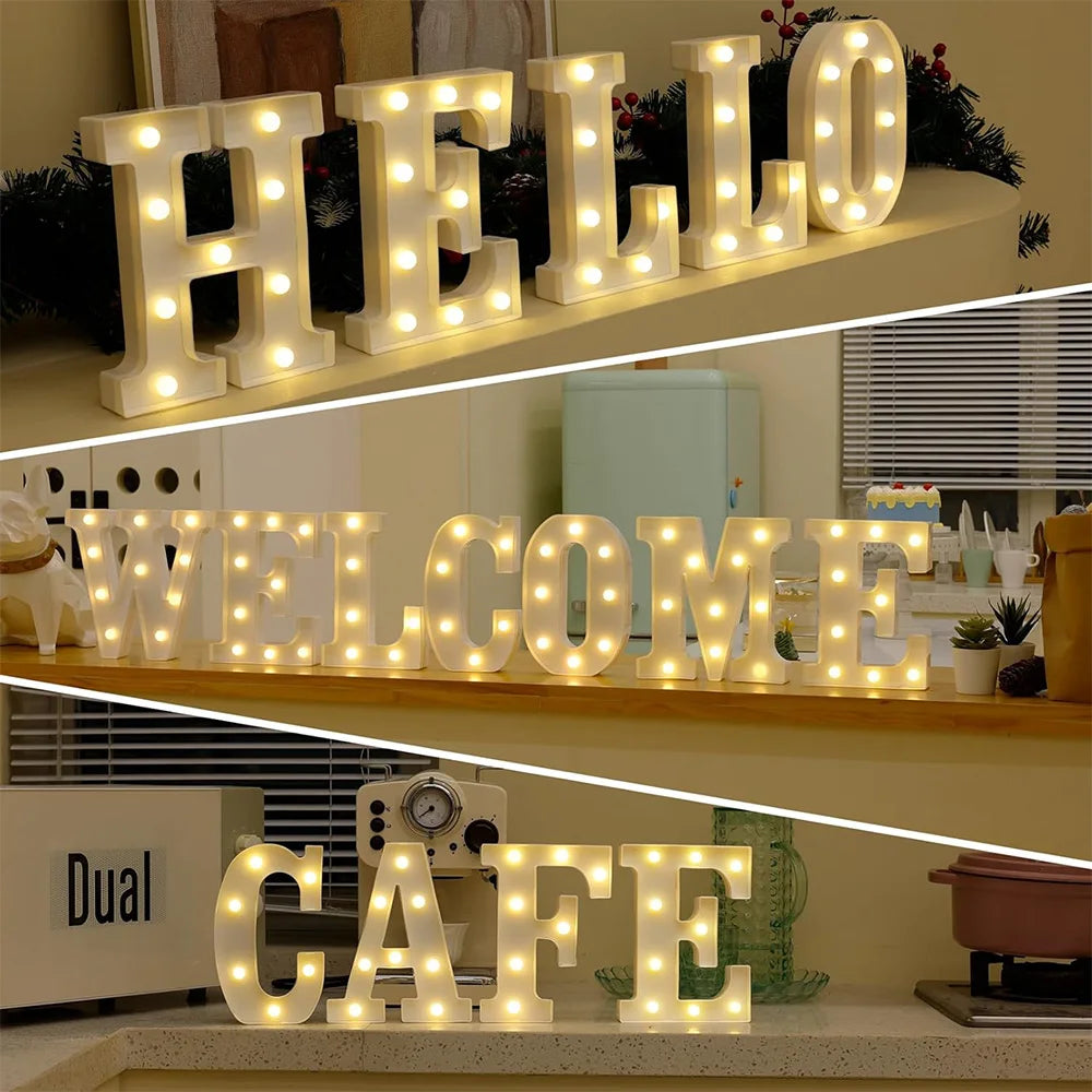 Lettre Lumineuse LED 16cm - Alphabet et Chiffres Décoratifs - Mariage Anniversaire Bar Maison