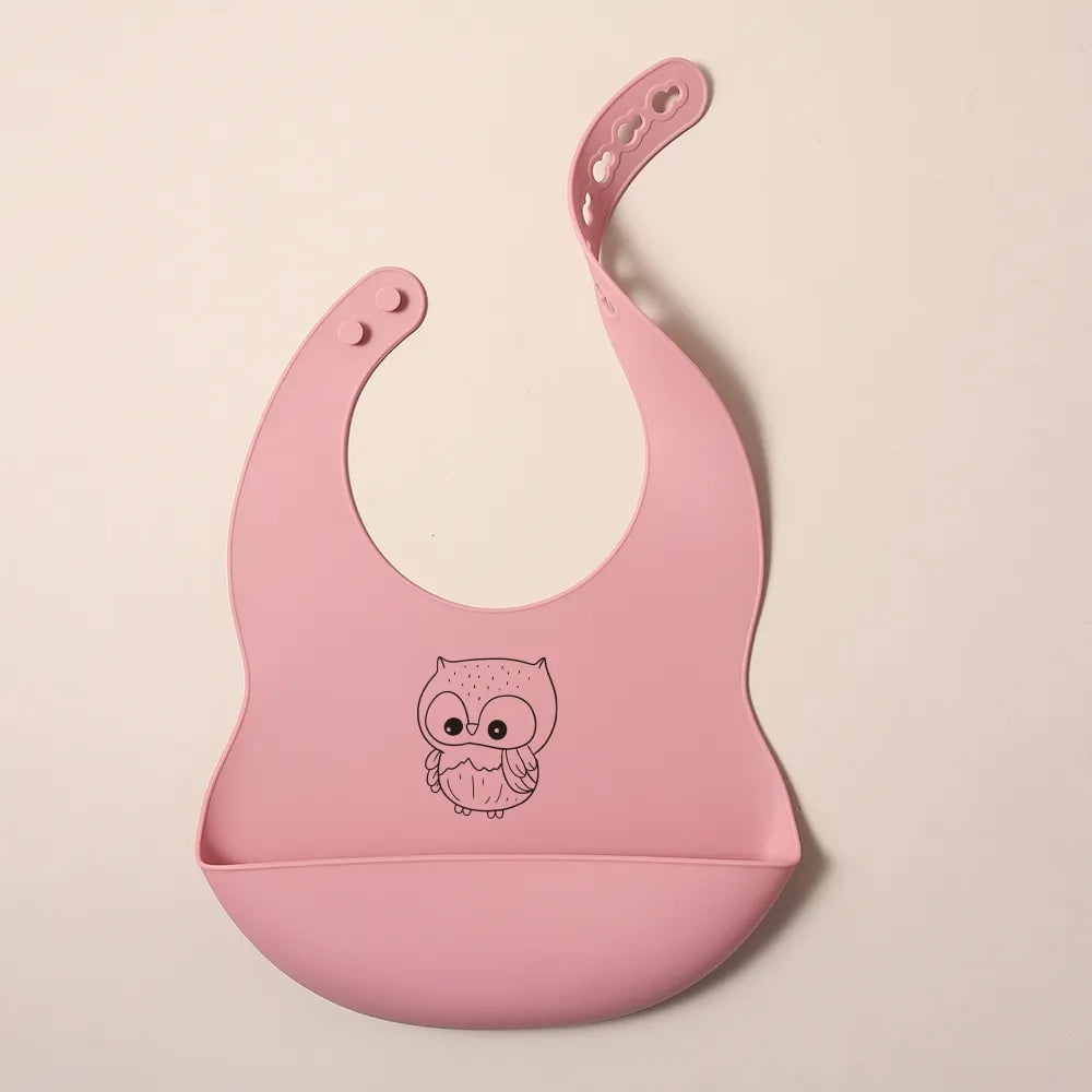 Bavoir Silicone Bébé Personnalisé Prénom - Alimentaire Motif Cartoon | Panda Bleu
