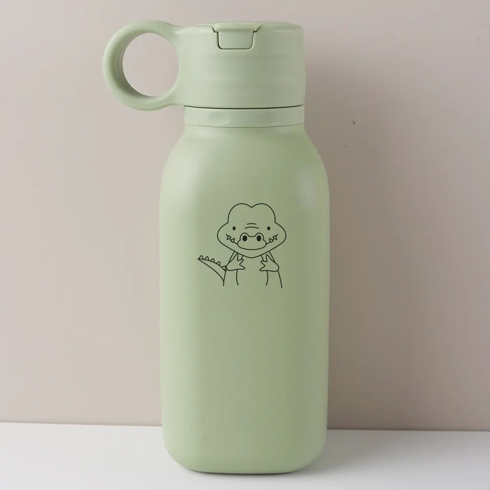 Gourde Personnalisable 450ml avec Paille Silicone - Bouteille Étanche Motif Arc-en-Ciel Enfant & Adulte