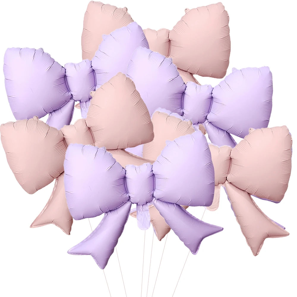 Ballons Nœud Papillon Roses 6 Pièces - Décoration Baby Shower Fille Mariage