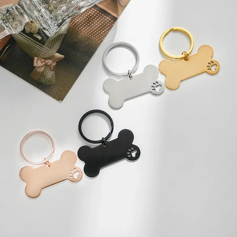 Médaille Personnalisée Gravée Os pour Chien Chat - Nom & Téléphone - Pendentif Identification Premium