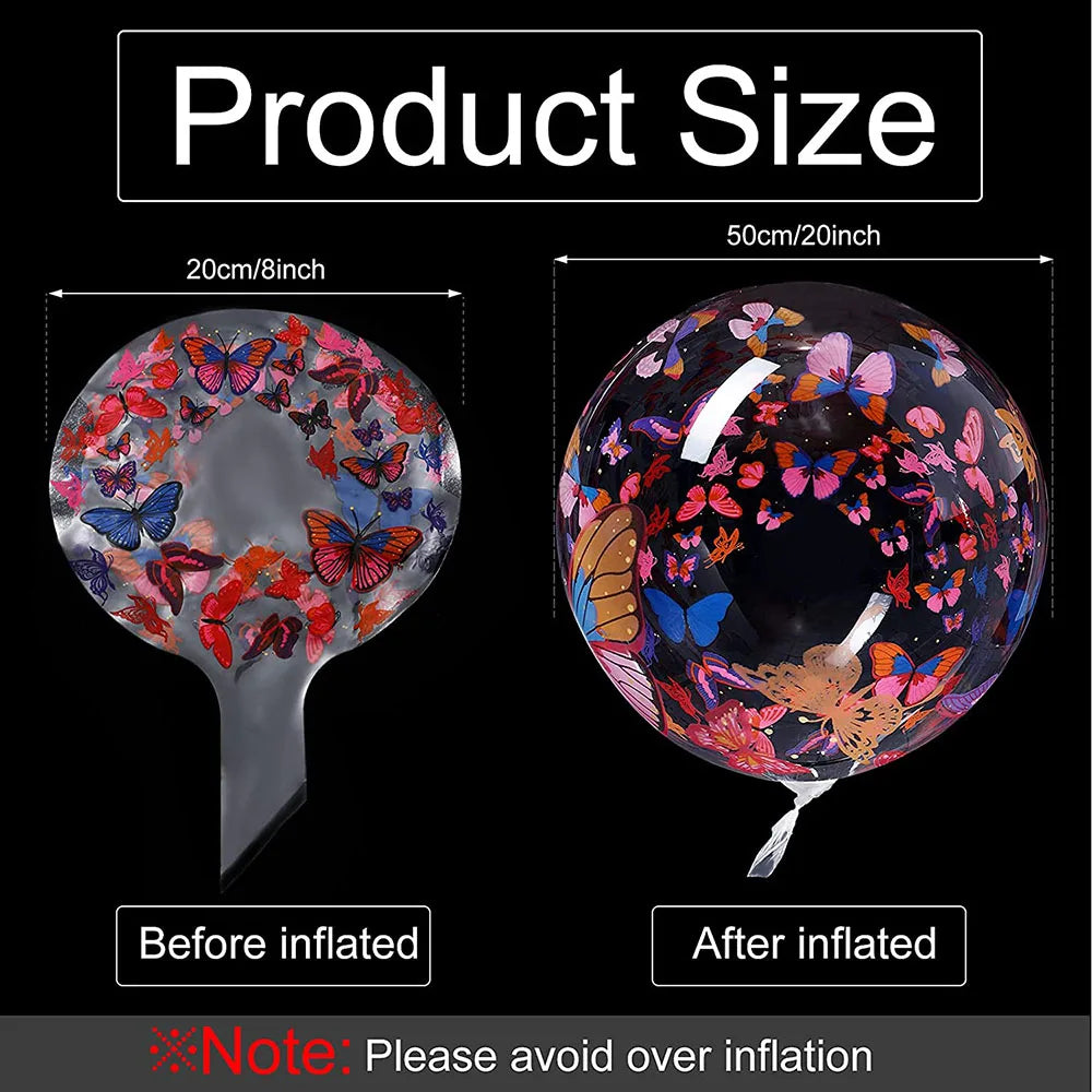 Ballons Bobo Transparents Imprimés 50cm Lot 10 - Mariage Anniversaire Décoration