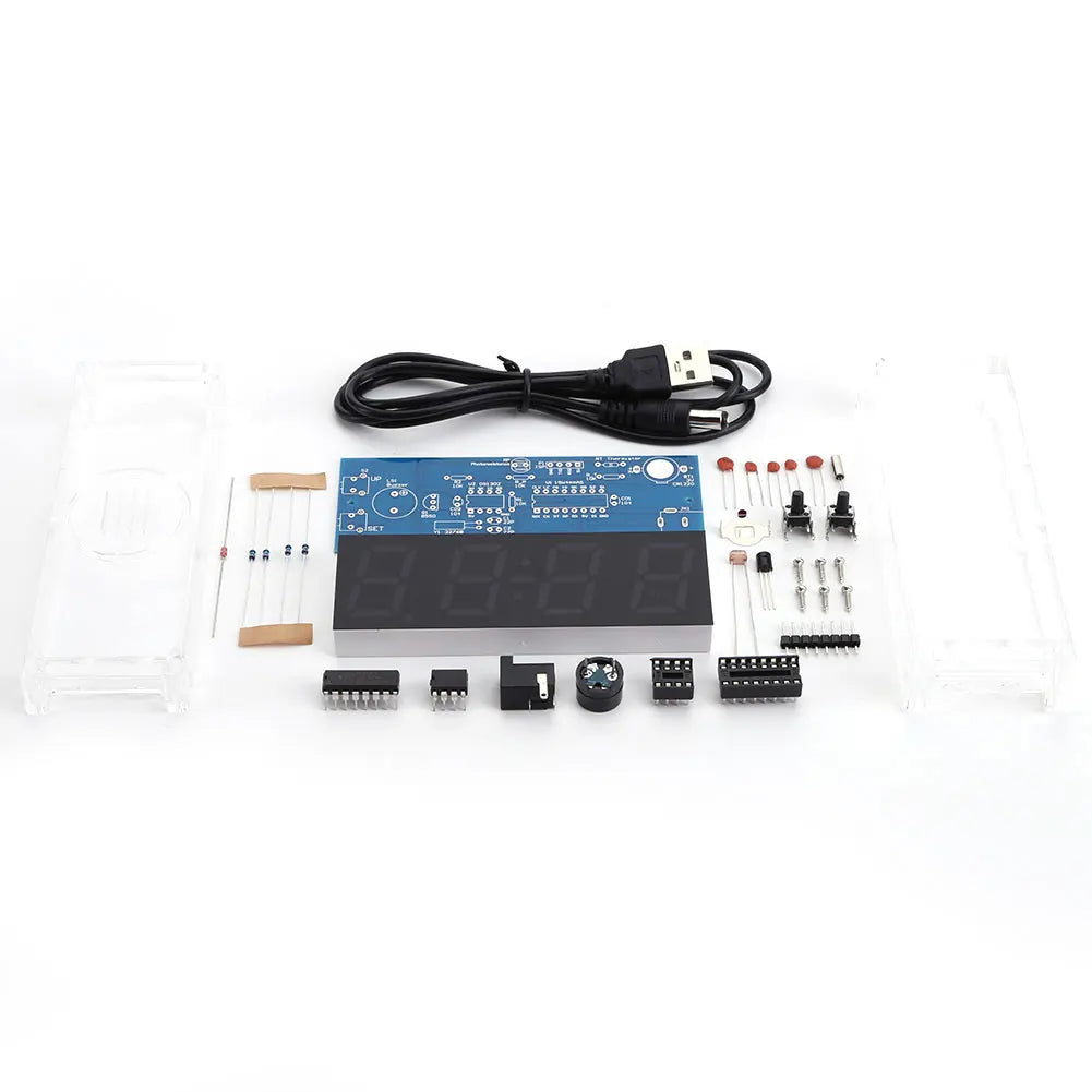 Kit Horloge Numérique LED DIY - Projet Électronique à Souder avec Alarme et Température