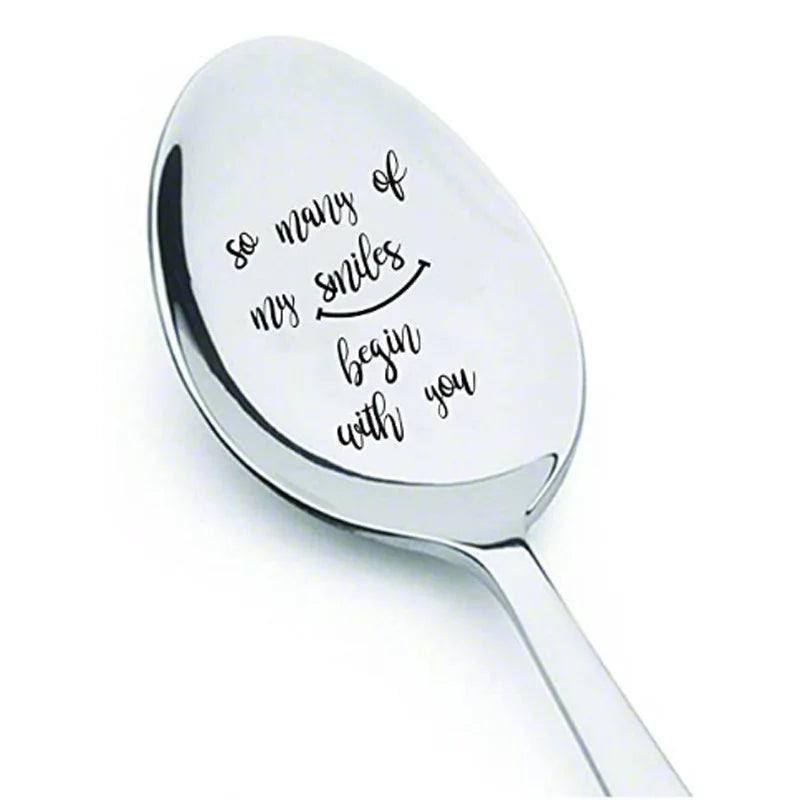 cuillère à café avec inscription en acier inoxydable - cadeau Saint Valentin