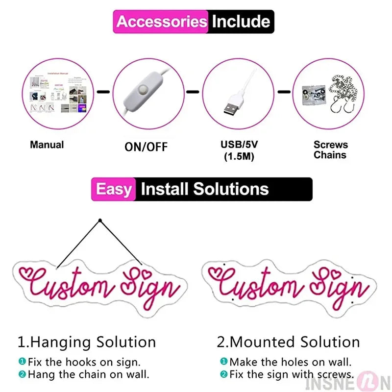 Enseigne Néon LED Personnalisée Prénom - Décoration Murale Chambre