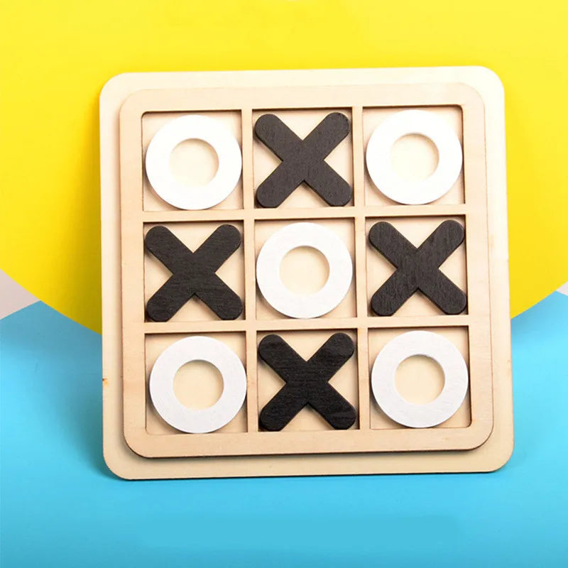 Jeu Montessori Morpion en Bois - Tic-Tac-Toe Éducatif pour Enfants 3-6 ans