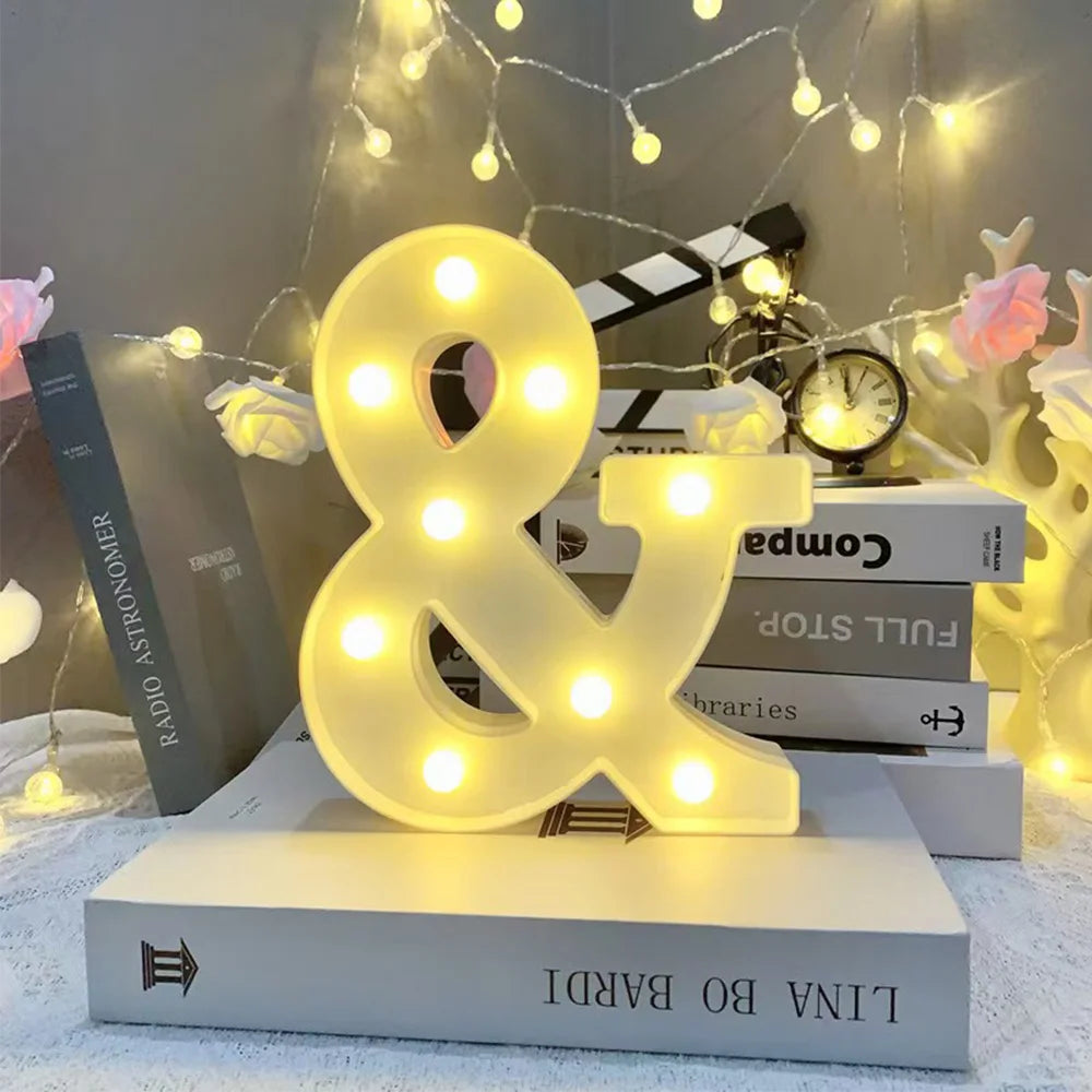 Lettre Lumineuse LED 16cm - Alphabet et Chiffres Décoratifs - Mariage Anniversaire Bar Maison