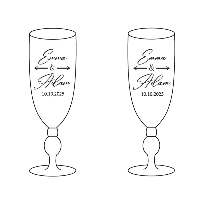 Flûtes Champagne Personnalisées Gravure Laser Mariage - Cadeau Demoiselle d'Honneur