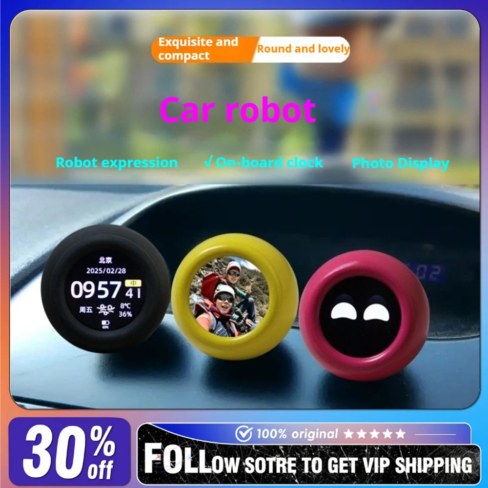Robot Voiture Horloge Météo Personnalisé - Affichage Photo & Expression Type-C | Cadeau Garçon