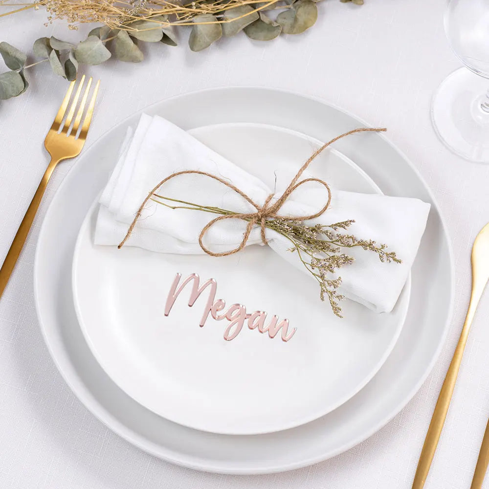 Marque-Places Personnalisés Bois Acrylique Mariage - Lot 10/20/30/50 Pièces