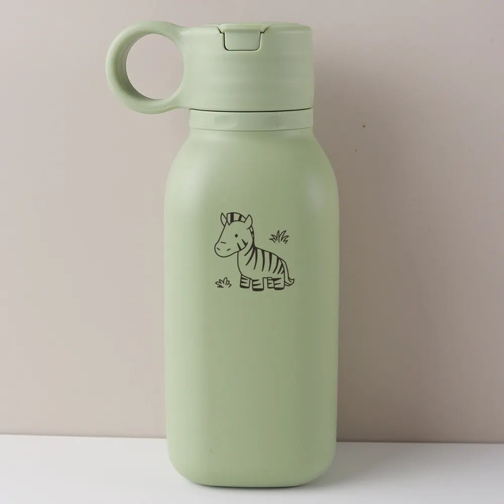 Gourde Personnalisable 450ml avec Paille Silicone - Bouteille Étanche Motif Arc-en-Ciel Enfant & Adulte