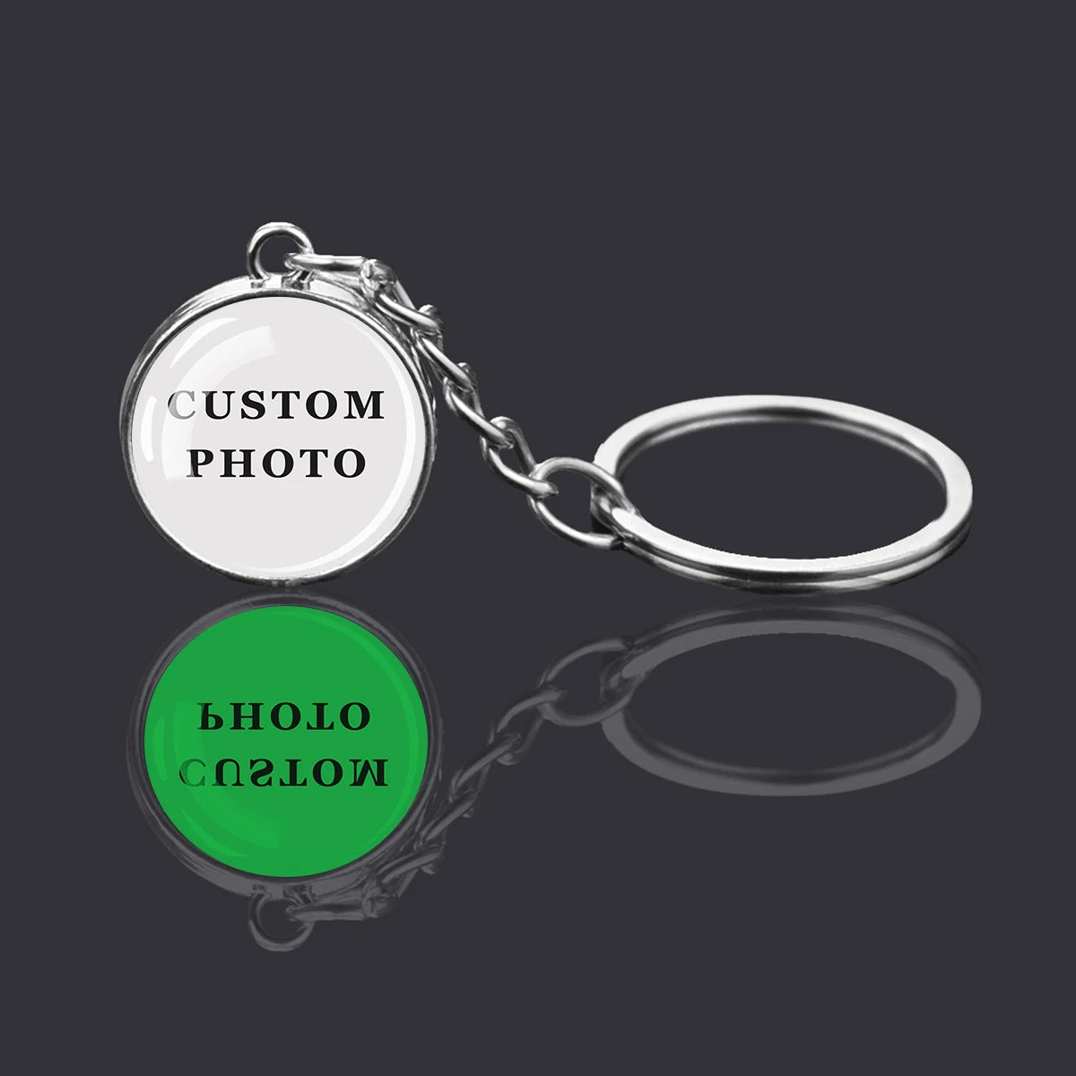 Porte-Clés Personnalisé Photo Boule Verre Lumineux - Cadeau Bijou