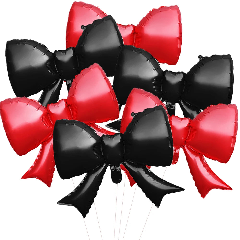 Ballons Nœud Papillon Roses 6 Pièces - Décoration Baby Shower Fille Mariage