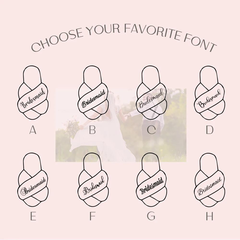 Chaussons Personnalisés Mariage Prénom Brodé - Cadeau Demoiselles d'Honneur Doux Confort