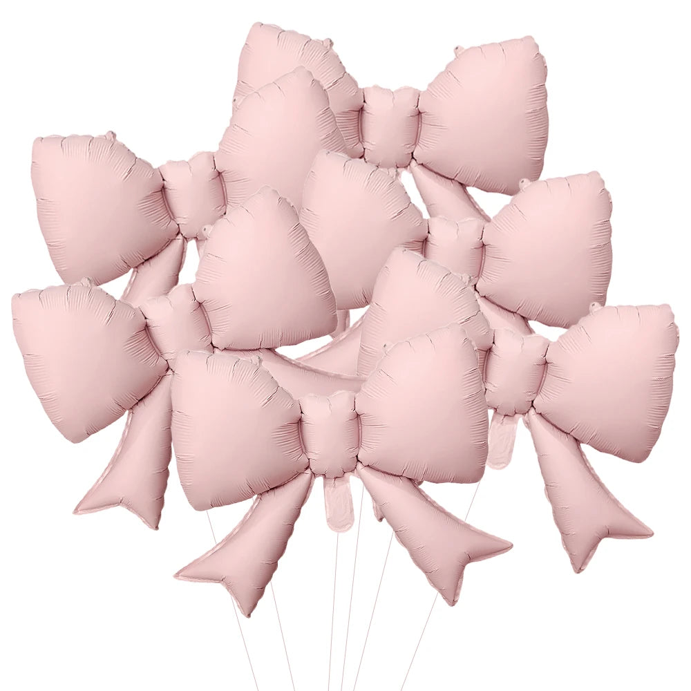 Ballons Nœud Papillon Roses 6 Pièces - Décoration Baby Shower Fille Mariage