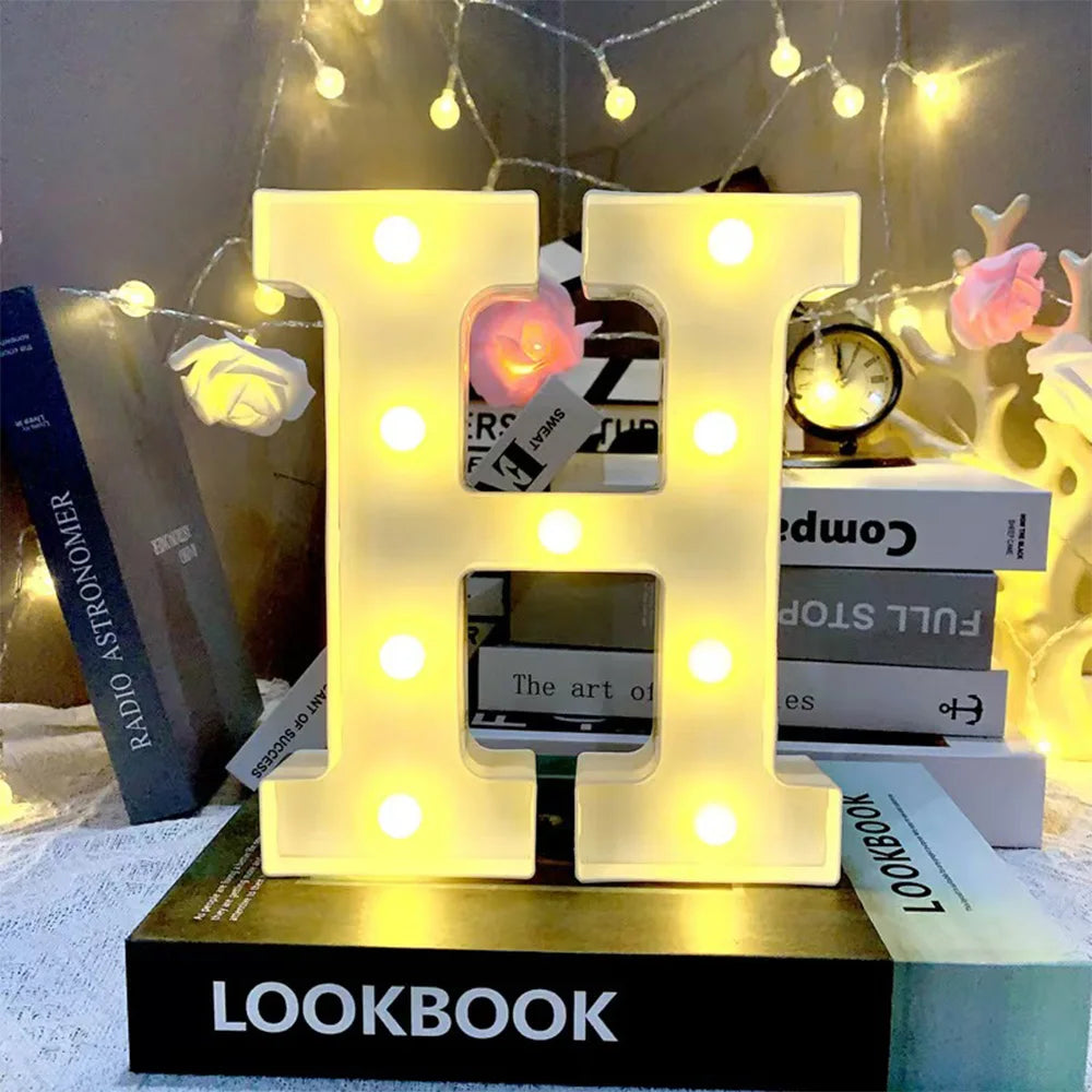Lettre Lumineuse LED 16cm - Alphabet et Chiffres Décoratifs - Mariage Anniversaire Bar Maison