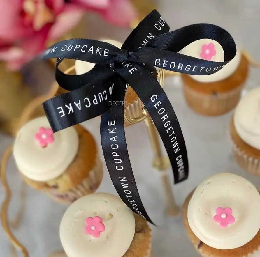 Ruban Satin Personnalisé Logo Nom - Décoration Mariage Cadeau Emballage Noël 3,2cm