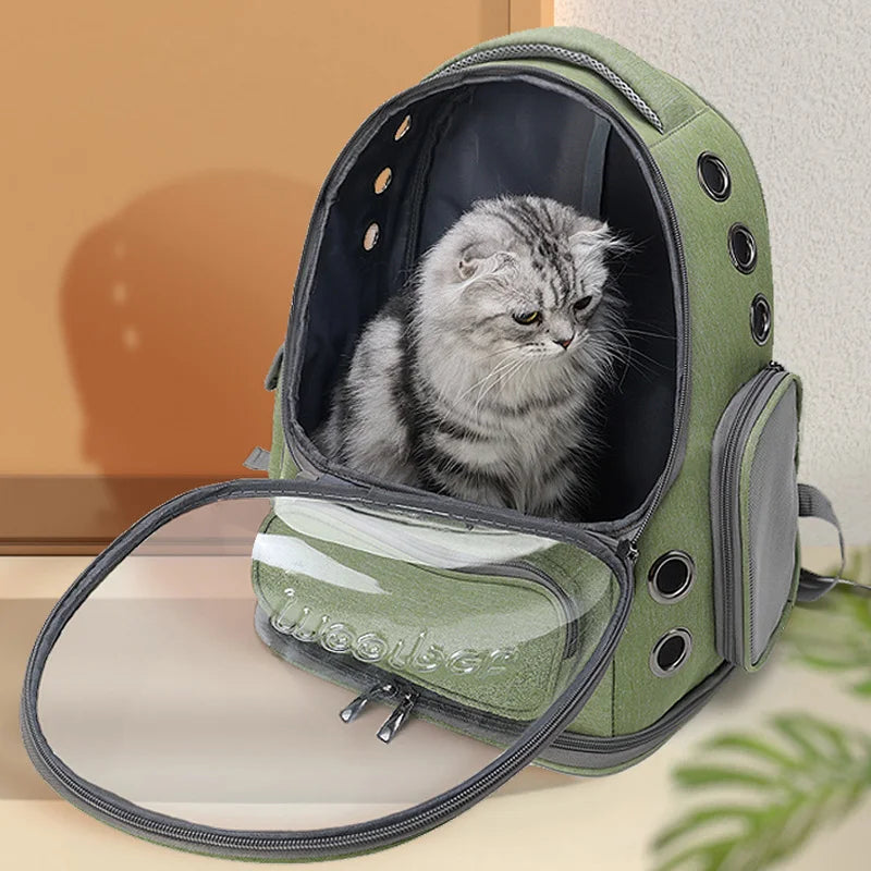 Sac de Transport Chat Transparent - Sac à Dos Respirant pour Chat et Petit Chien Voyage